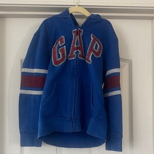 GAP Blue Hoodie with Red and Gray Accents